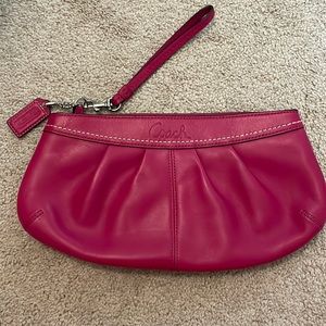 Coach Pink Leather Clutch Wristlet